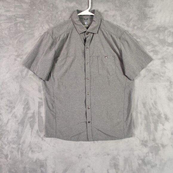 Kuhl Shirt Adult Large Gray Button Up Performance Stretch Preppy Solid Men - Picture 1 of 7